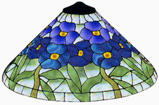Különleges formájú kék virágos Tiffany lámpa sablon